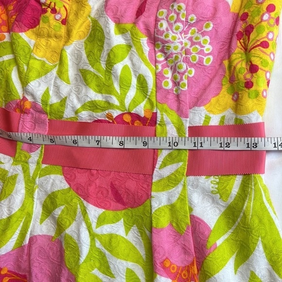 LILLY PULITZER DRESS VANESSA FLORAL PRINTED JACQUARD SIZE 2 STRAPLESS DRESS - Picture 7 of 10